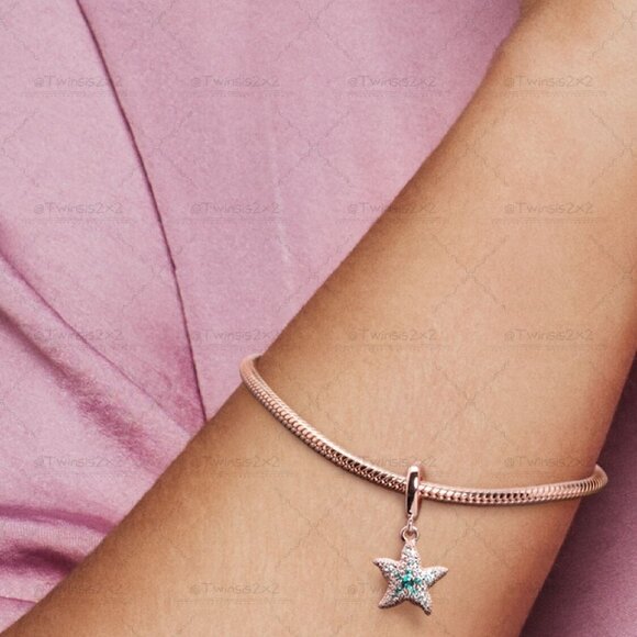 Pandora Sparkling Starfish Dangle Charm - Picture 5 of 6